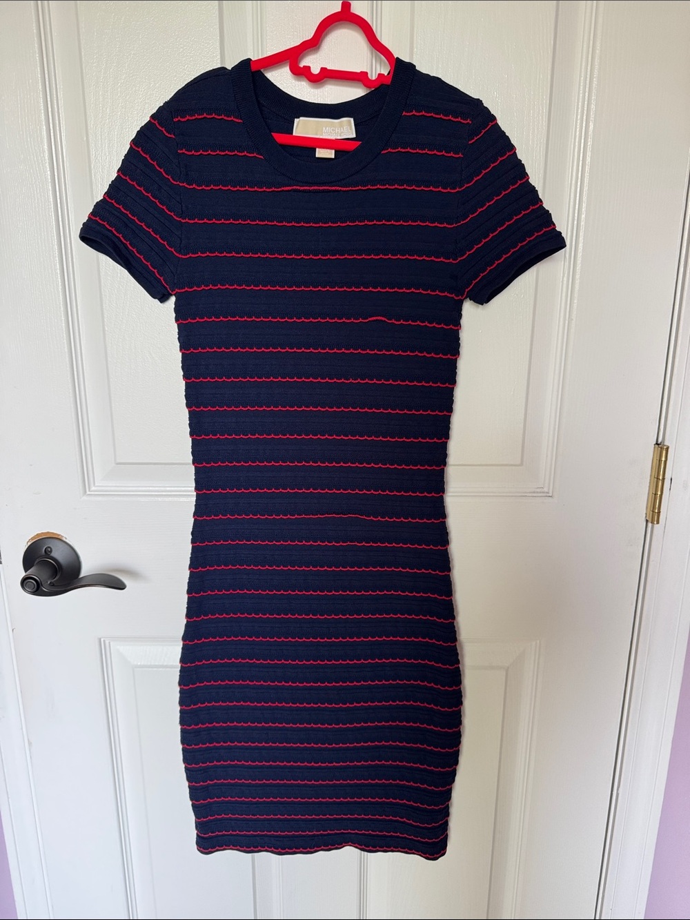 Michael Kors Navy Dress with Pink Stripes Preloved Dress